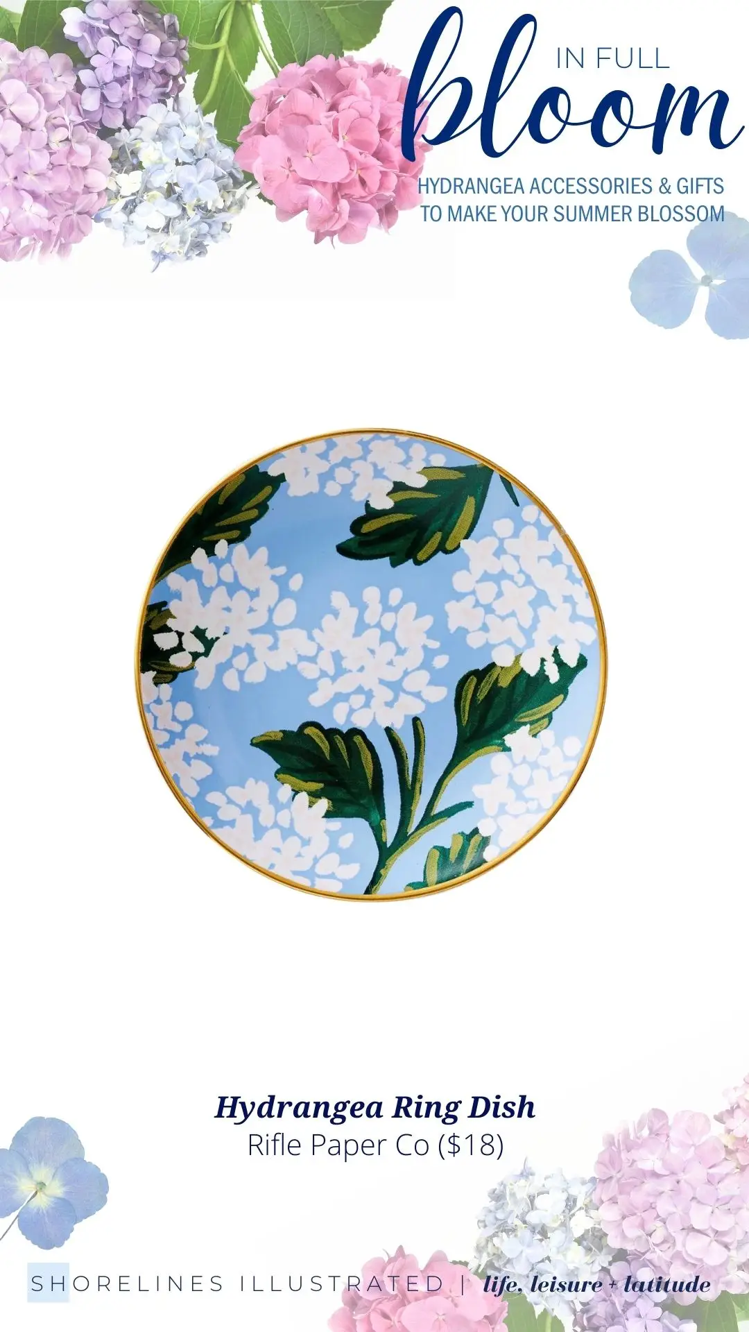 Rifle Paper Co Hydrangea Ring Dish