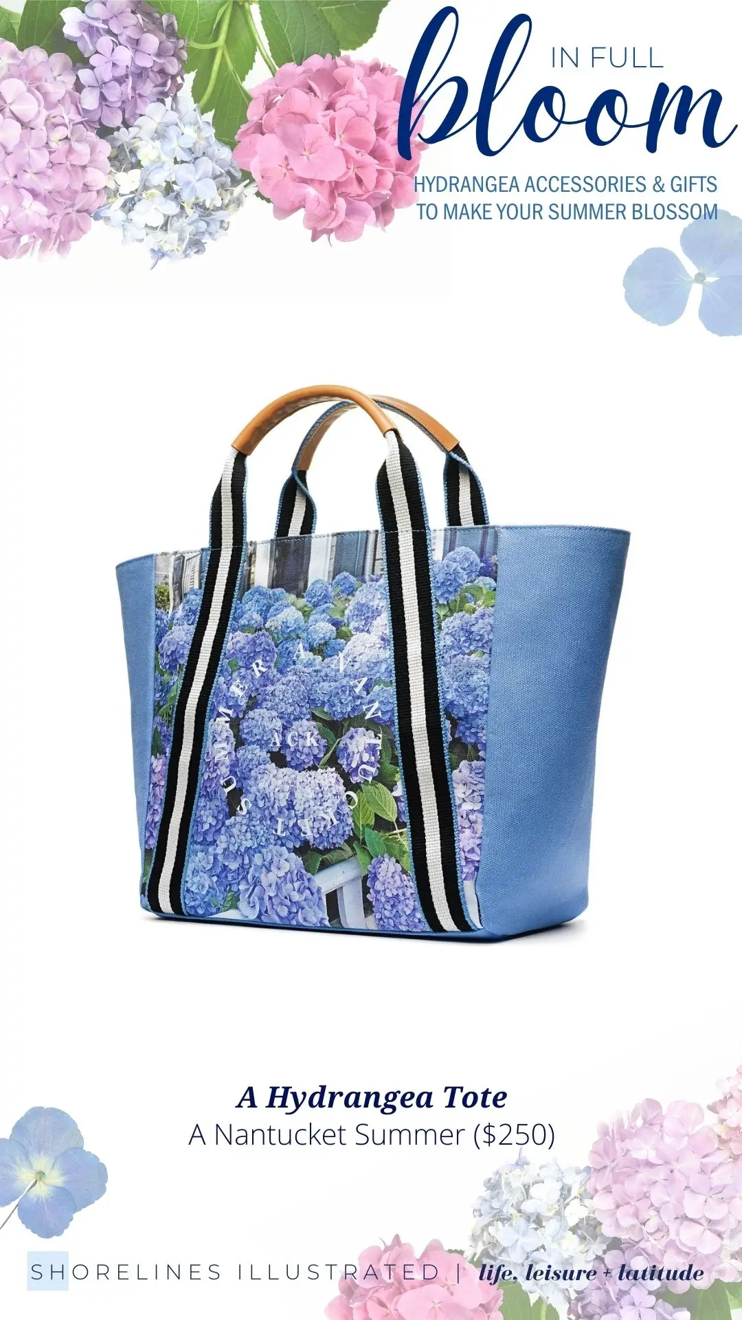 A Nantucket Summer Hydrangea Tote