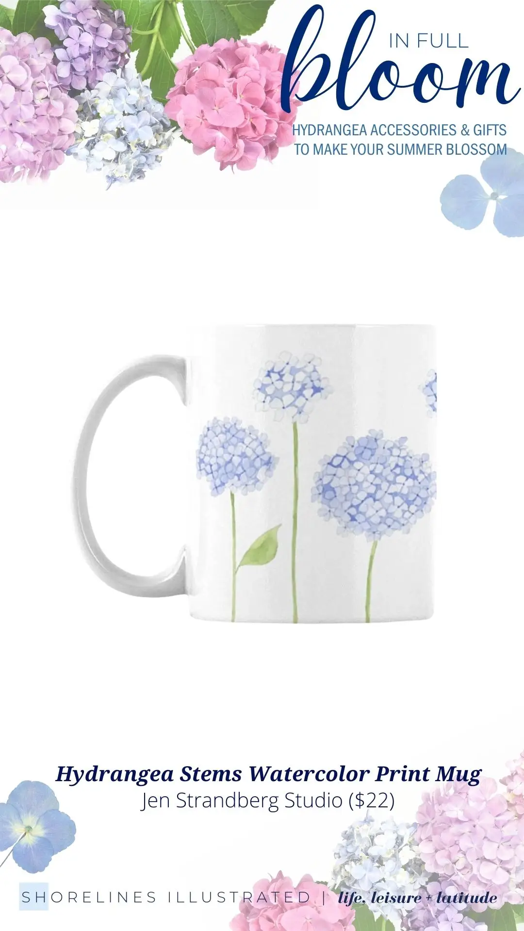 Jen Strandberg Hydrangea Stems Mug