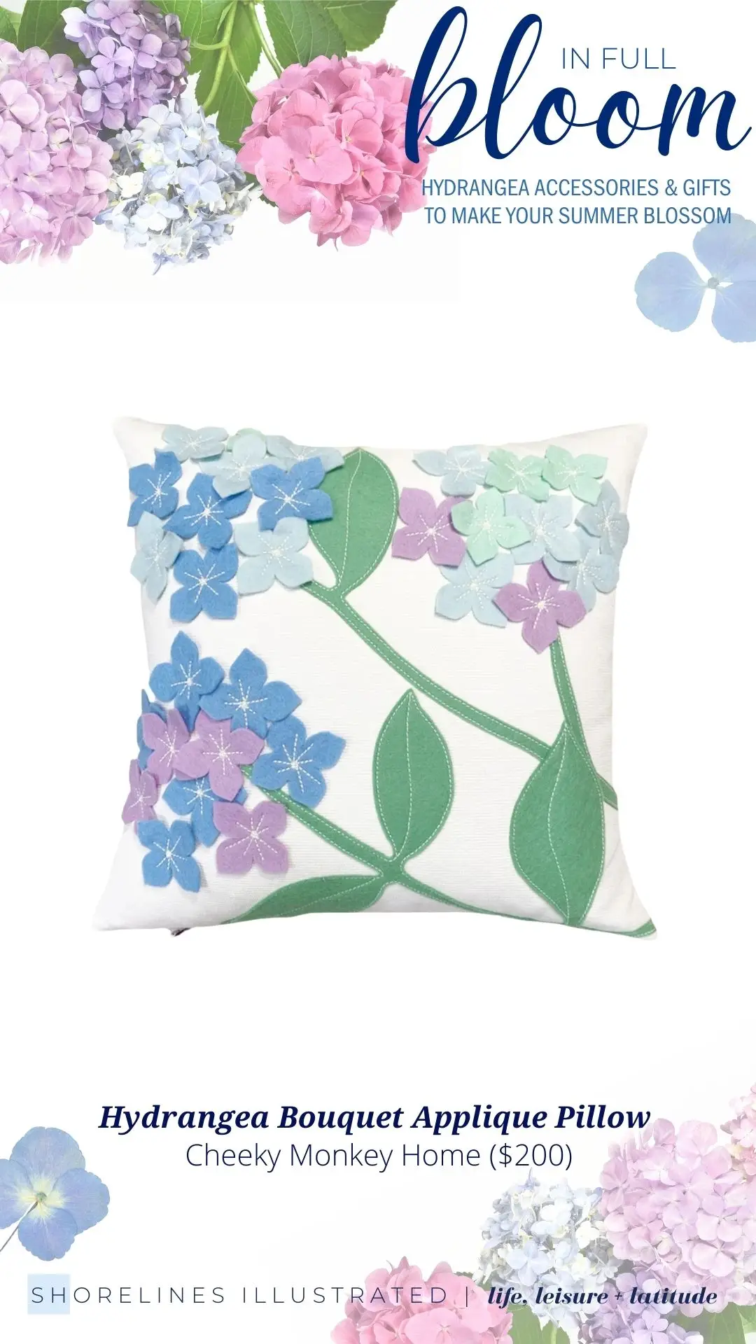 Cheeky Monkey Home Hydrangea Pillow