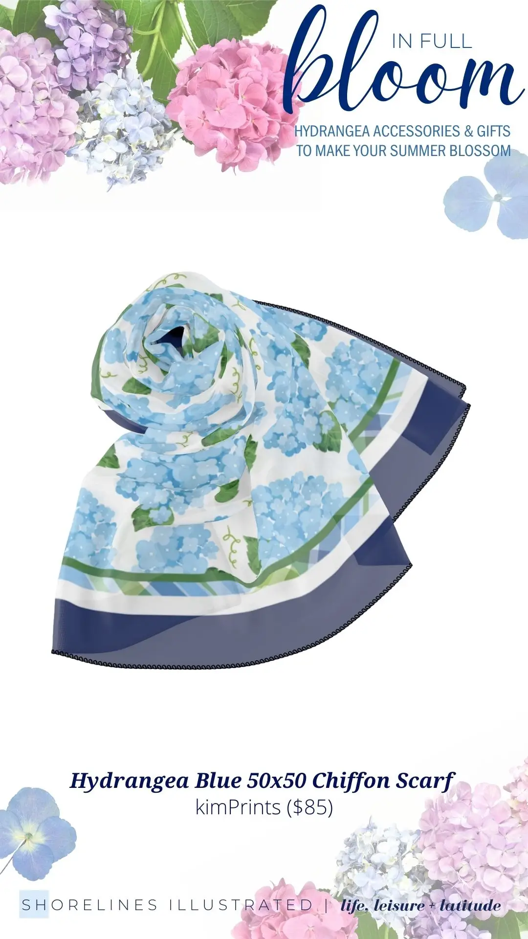 kimprints Collection Hydrangea Scarf