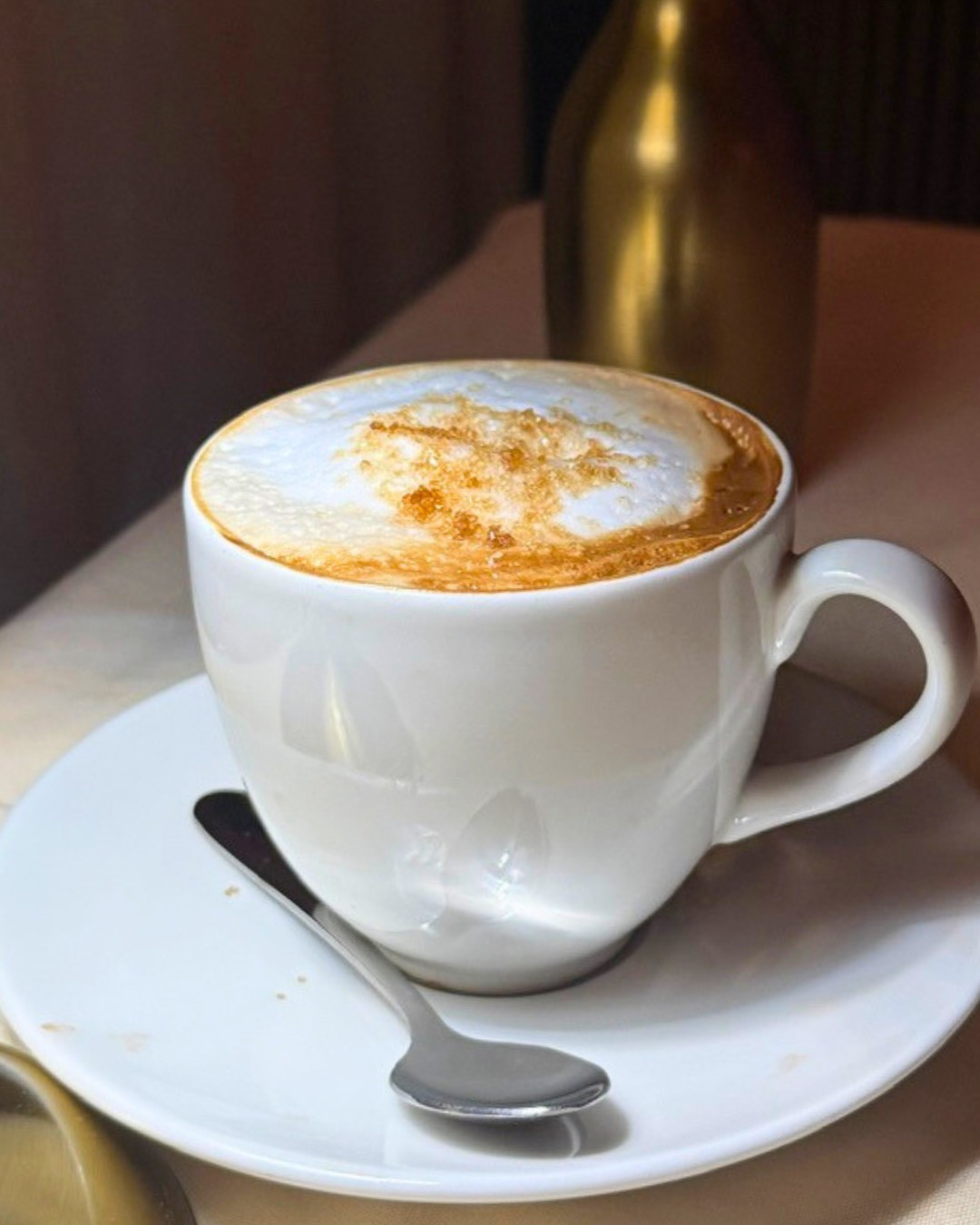 A cappuccino after dinner at Felice Port Chester